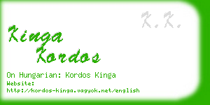 kinga kordos business card